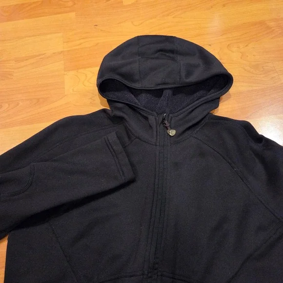 Eddie Bauer Womens Size Medium Black Full Zip Fleece Lined Hoodie Jacket - Picture 2 of 10